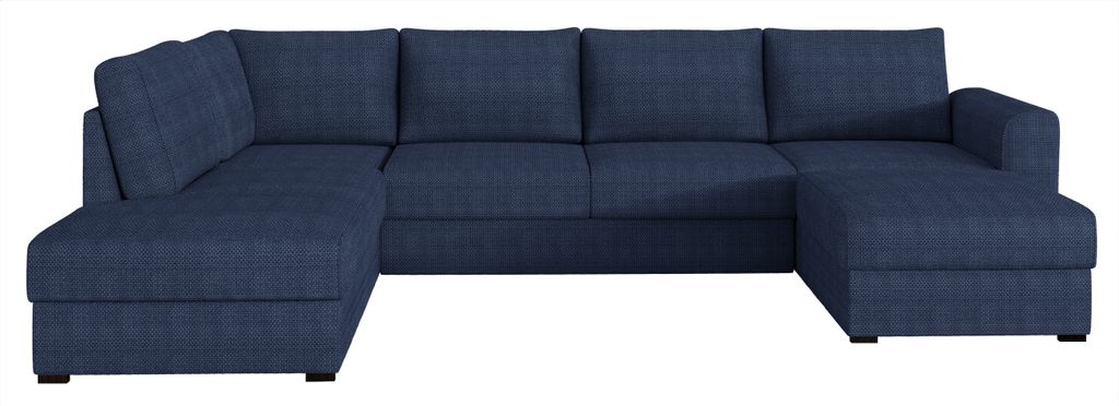 MIRJAN24 Ecksofa Wilma, Eckcouch vom Hersteller, U-Form Schlafsofa, Stilvoll Polsterecke, Wohnzimmer Sofagarnitur (Farbe: Flow 22, Seite: Links)