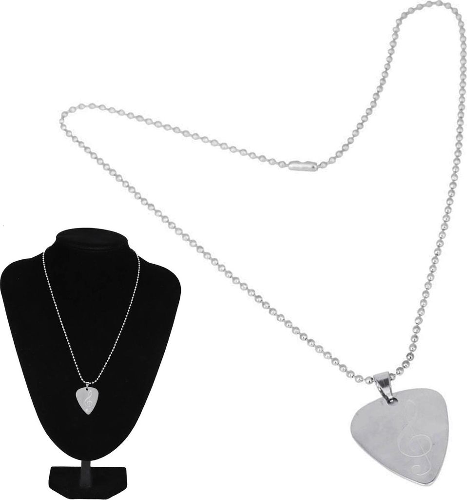 Klassische Metall Gitarre Bass Pick Plektrum Halskette Kette Instrument Zubehör (E)
