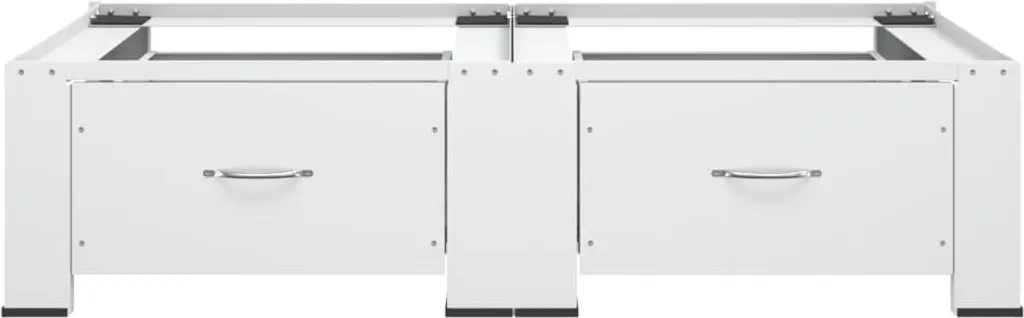 vidaXL Support double pour lave-linge et sèche-linge blanc - Acier