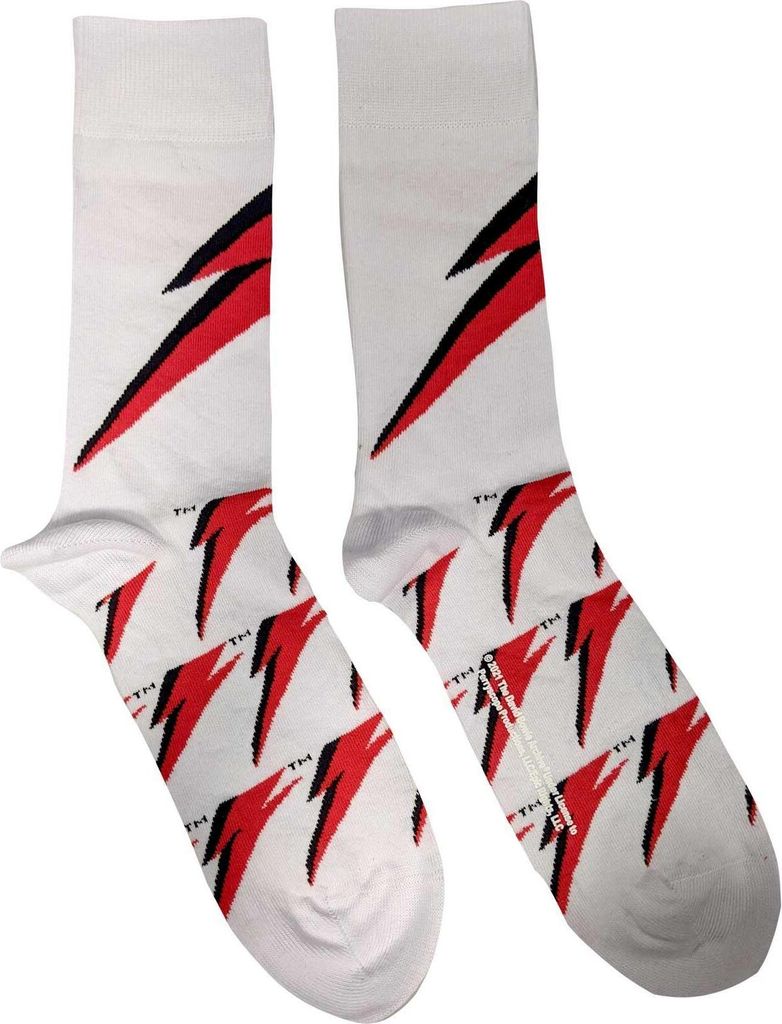 David Bowie - Socken für Herren/Damen Unisex RO6597 (40,5 EU - 45,5 EU) (Weiß/Rot/Schwarz)