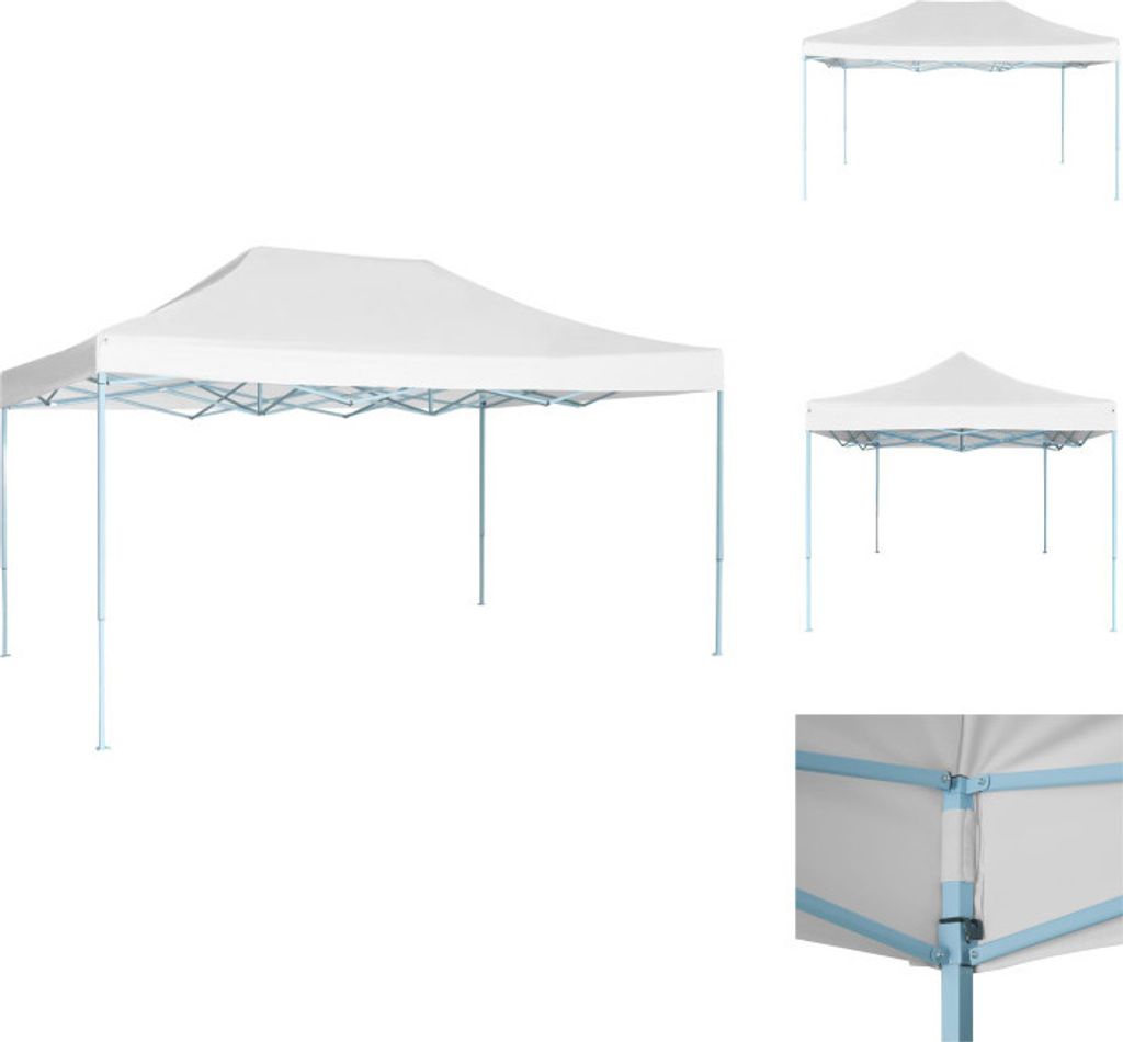 vidaXL Partyzelt Faltbar 3x4,5 m Weiß - Pavillons & Partyzelte