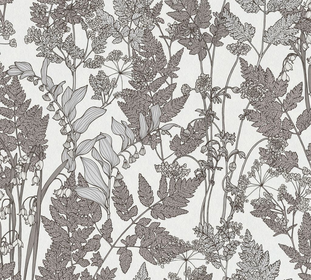 Architects Paper Blumentapete Floral Impression florale Tapete Vliestapete grau weiß 10,05 m x 0,53 m
