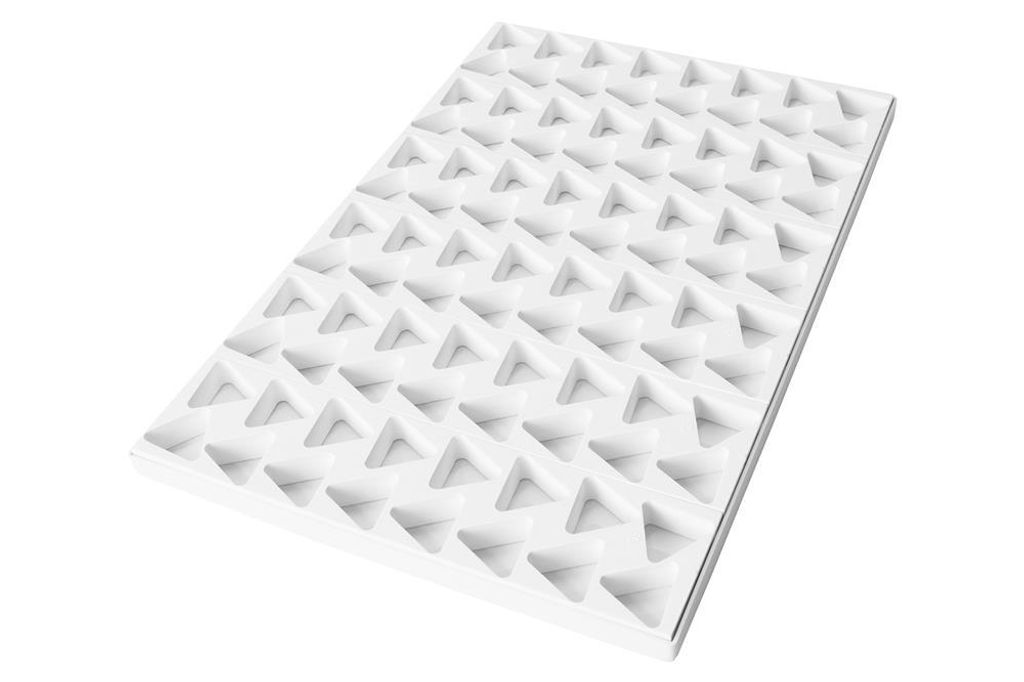 Backform Petit Fours Multiform für 96 Mini-Dreiecke a 45mm Kunststoff schlagfest