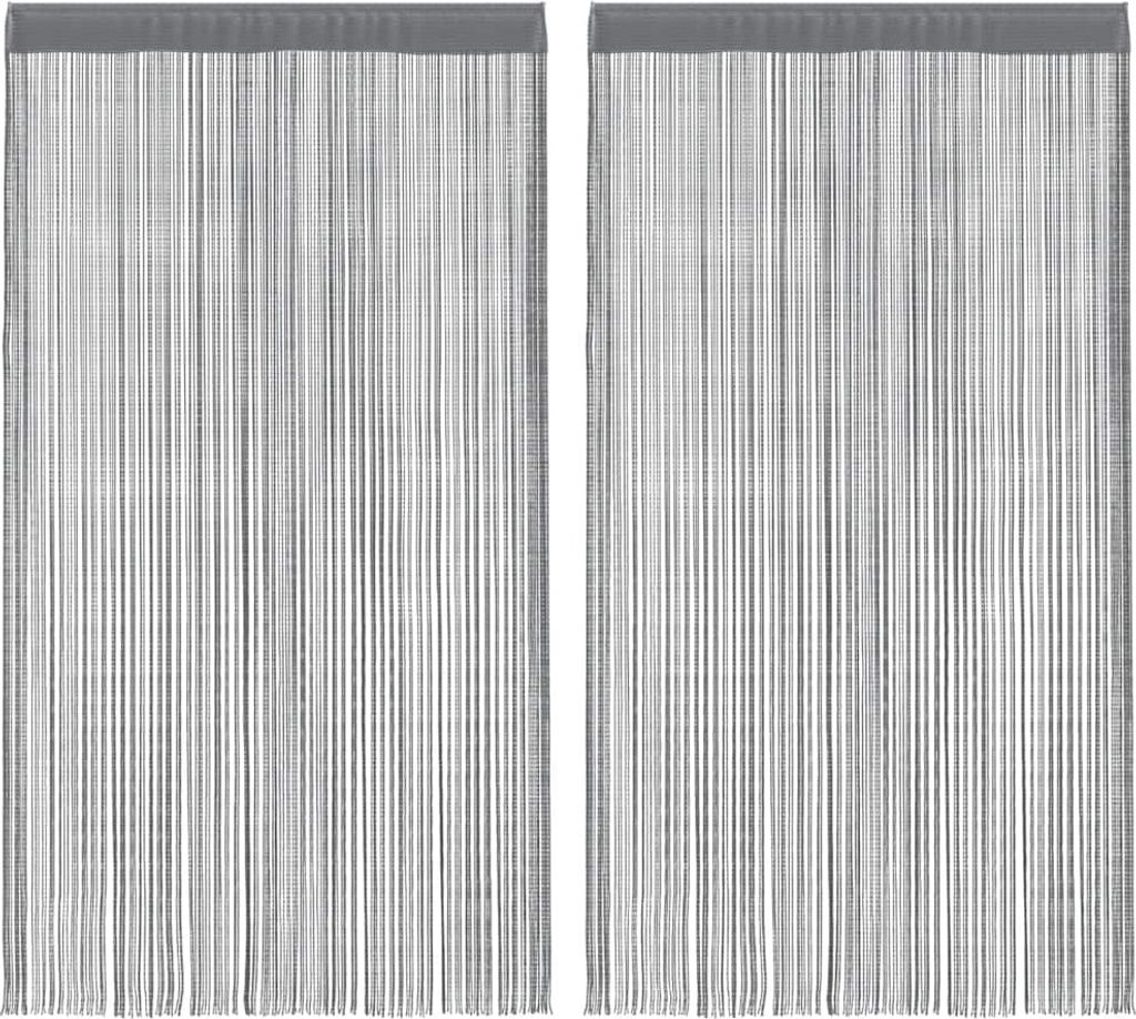 Two identical string curtains are displayed side-by-side against a white background.