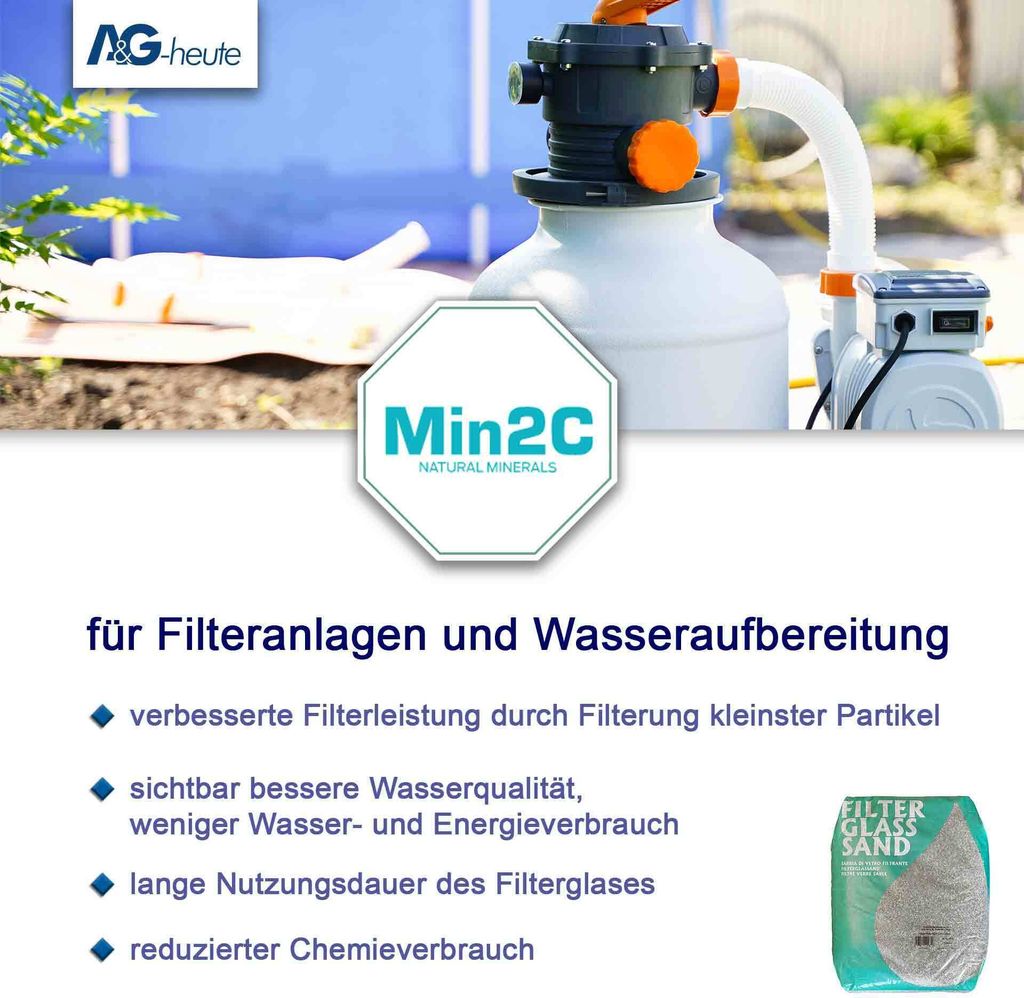 Filterglas Filtersand Glassand 0,5 - 1,25 mm 20 kg PE-Sack Produktbild 8