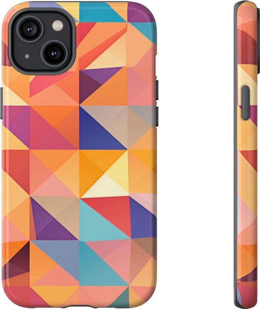 Buntes geometrisches Mosaikmuster – Hülle Kompatibel mit iPhone 14 Plus