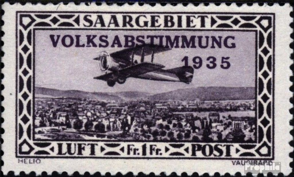 Briefmarken Saarland 1934 Mi 197 gestempelt Flugpostmarken