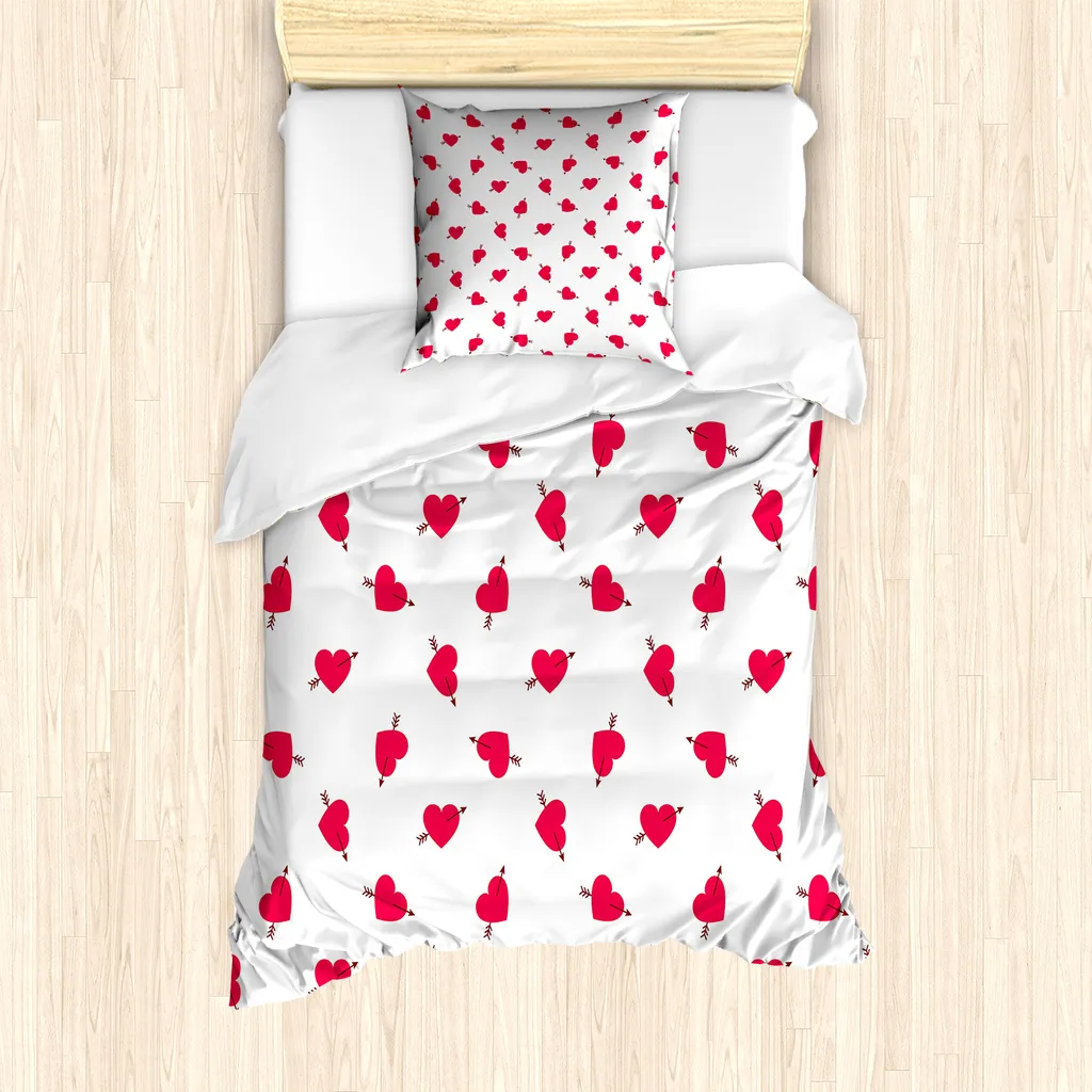 Copripiumino Moderno ABAKUHAUS San Valentino - Dark Coral White