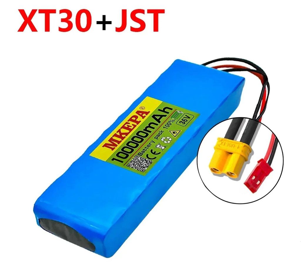 E-Scooter Akku 36V - 10S2P Li-Ion Batteriepack - 100Ah - Für 500W E-Roller - XT30-JST Stecker