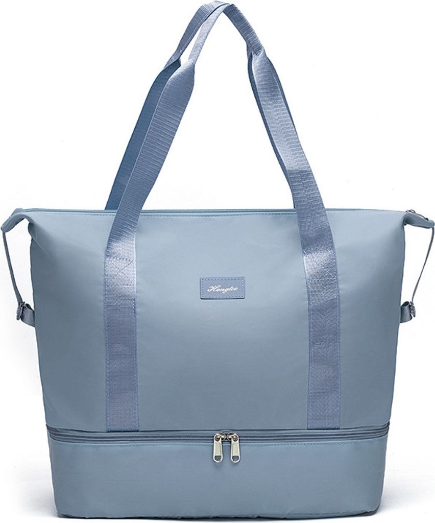 (Blau) Große Reisetasche, wasserdichte, erweiterbare Seesack-Turntasche, Weekender-Übernachttaschen für Reisetaschen