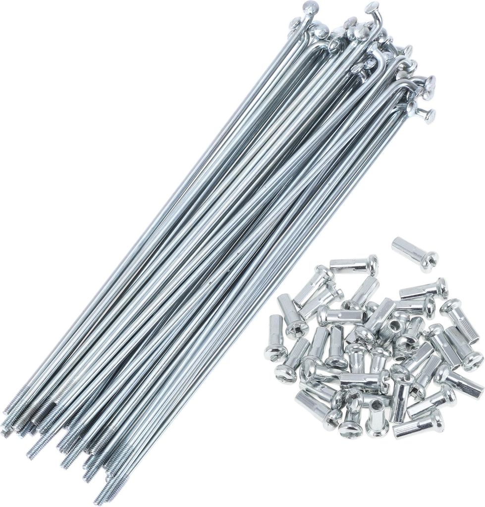 36 Set 13G Fahrradspeichen 131mm Fahrradrad Speichen Verzinkter Kohlenstoffstahl Silberton