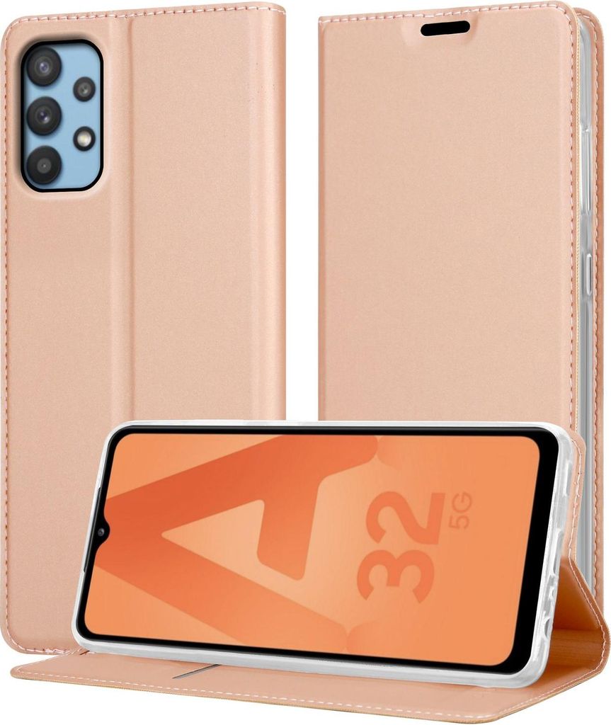 Cadorabo Handyhülle für Samsung Galaxy A32 5G Schutz Hülle in Rosa Cover Etui Book Case Booklet