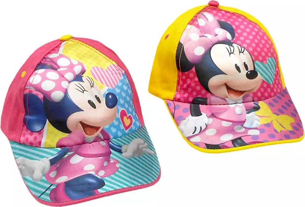 Auswahl Minnie Maus Mädchen Kappe Sonnenhut Schirmmütze Basecap gelb oder pink Gr. 44-46cm