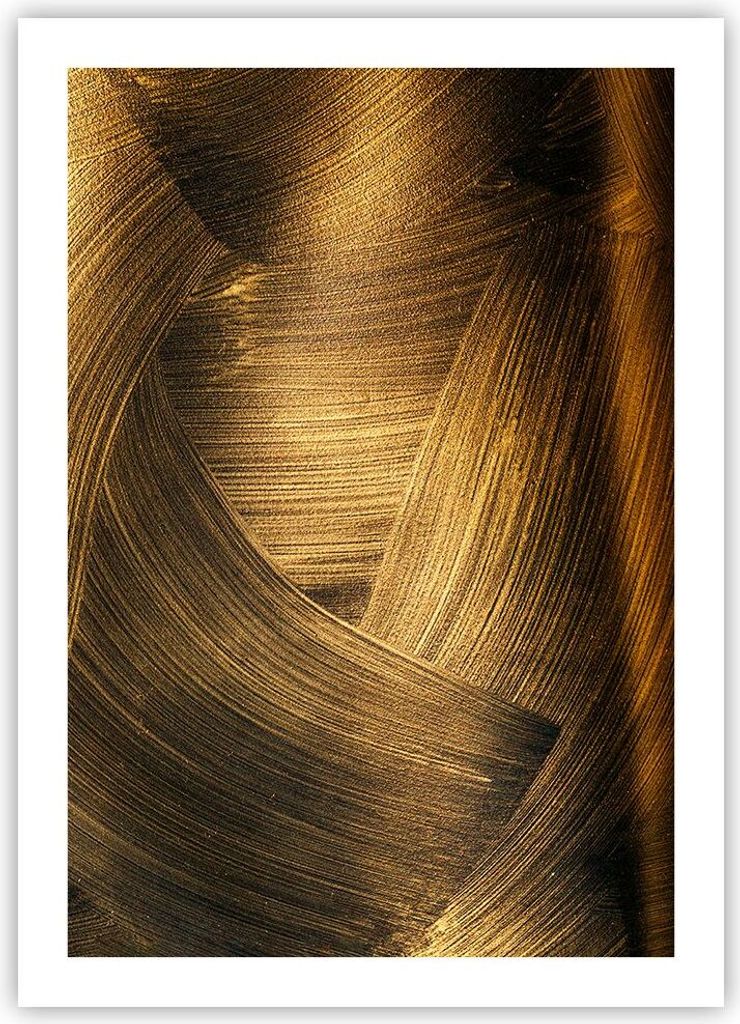 Poster - Poster ohne Rahmen - Abstraktion Gold Textur - 50x70 cm - Wand Bild - Wanddeko - Wandbilder - Kunstposter - Wandposter - Bilder - Kunstdru...