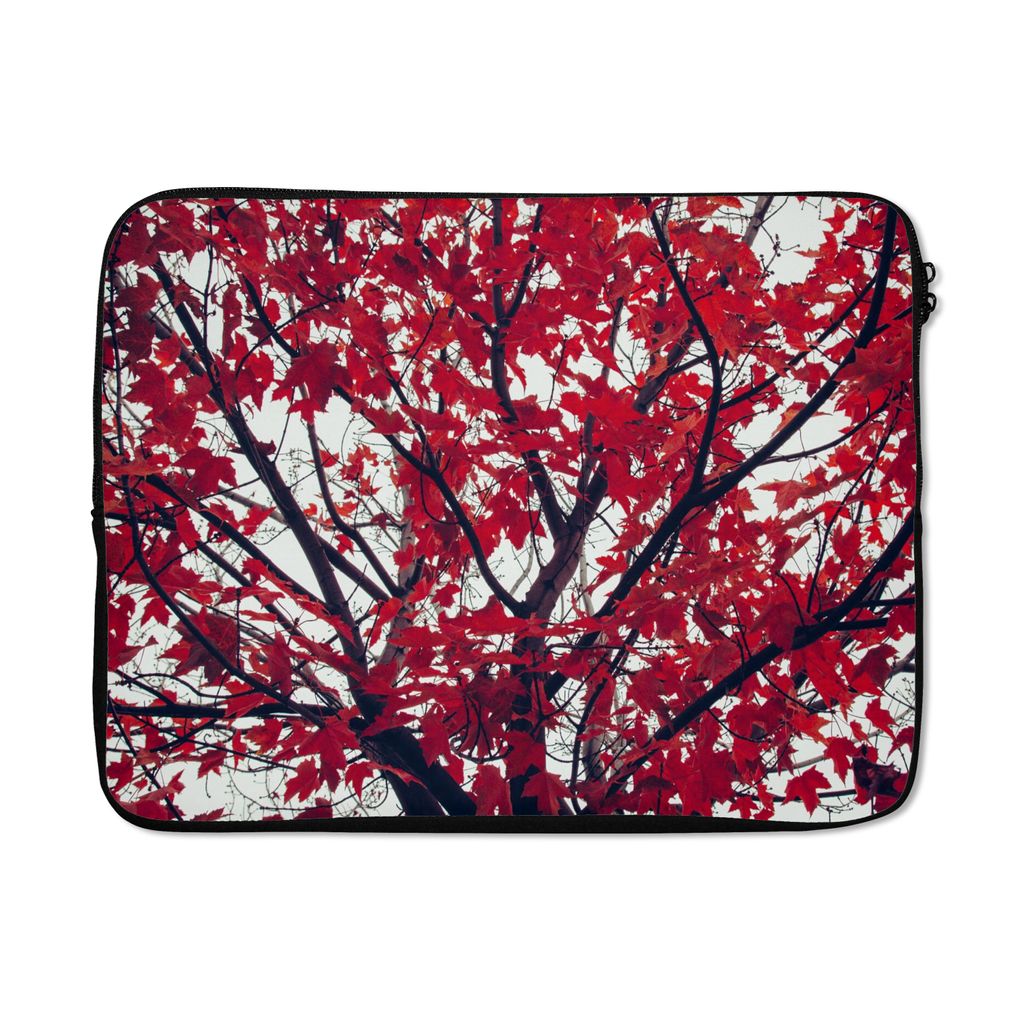 MuchoWow Laptop Hülle 17 Zoll Laptoptasche Ahorn - Blätter - Herbst - Natur - Zipper - Schutzabdeckung