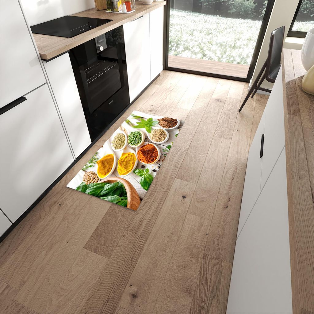 Küchenteppich 60x120cm rutschfest & abwischbar PVC Läufer - Gewürzvielfalt