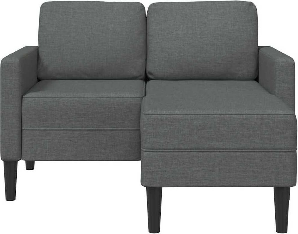 "im Sonderangebot" 2-Sitzer-Sofa - CLORIS - Couchgarnitur - Sofa Set Sitzmöbel - mit Chaiselongue L-förmig Dunkelgrau 125 cm Stoff - 125 x 118 x ...