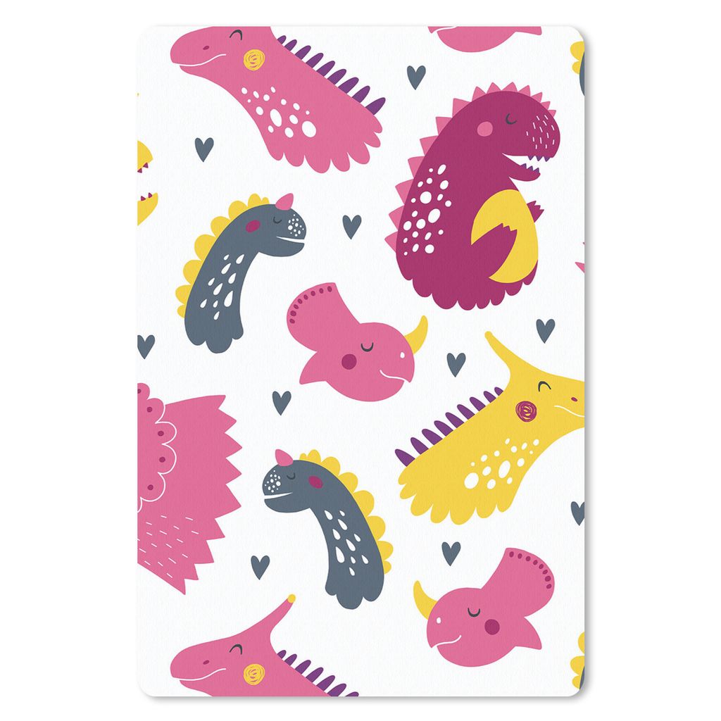 MuchoWow Mauspad Mousepad Dino - Muster - Kind - Rosa - Mädchen 18x27 cm - Mousepads - Maus Mat - Pad - Mausunterlage
