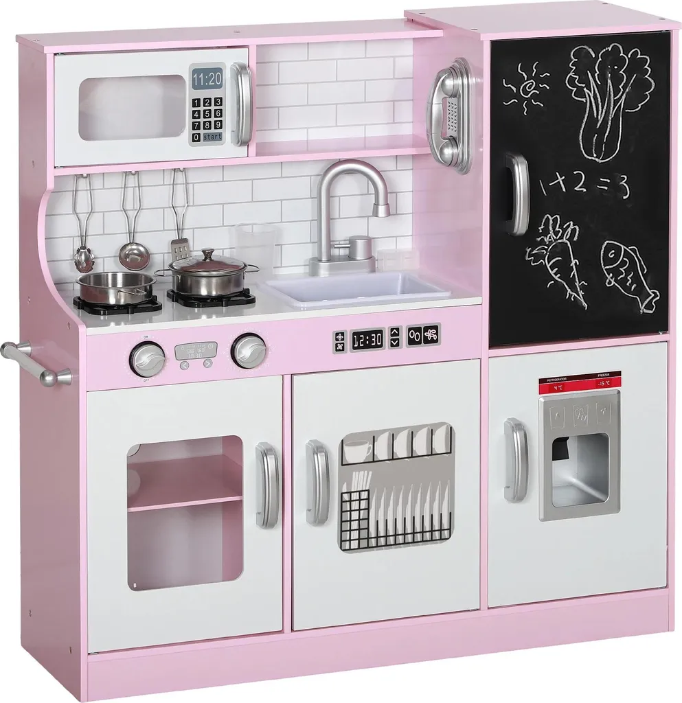 Grande cuisine enfant rose 81cm de haut - Jouet plastique sans piles