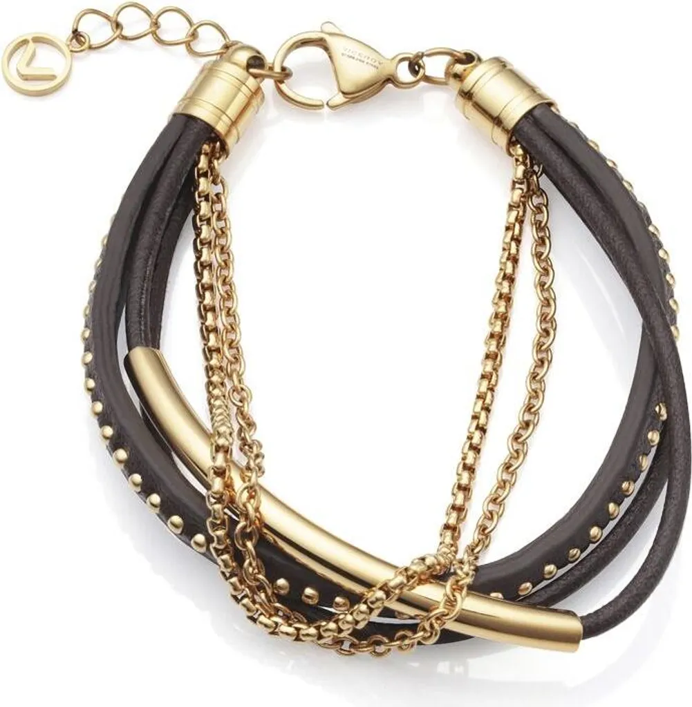 Bracciale Viceroy Air 75304P01011 | Cuoio Intrecciato e Acciaio Gold - 1