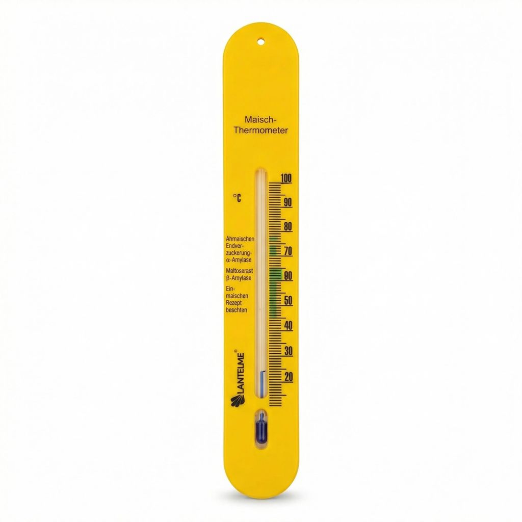 Maische Thermometer Selbstsinkend mit Schnur zum Bierbrauen Schnaps Weinherstellung Temperaturanzeige Analog bis 100°C für Maischebottich Maische...