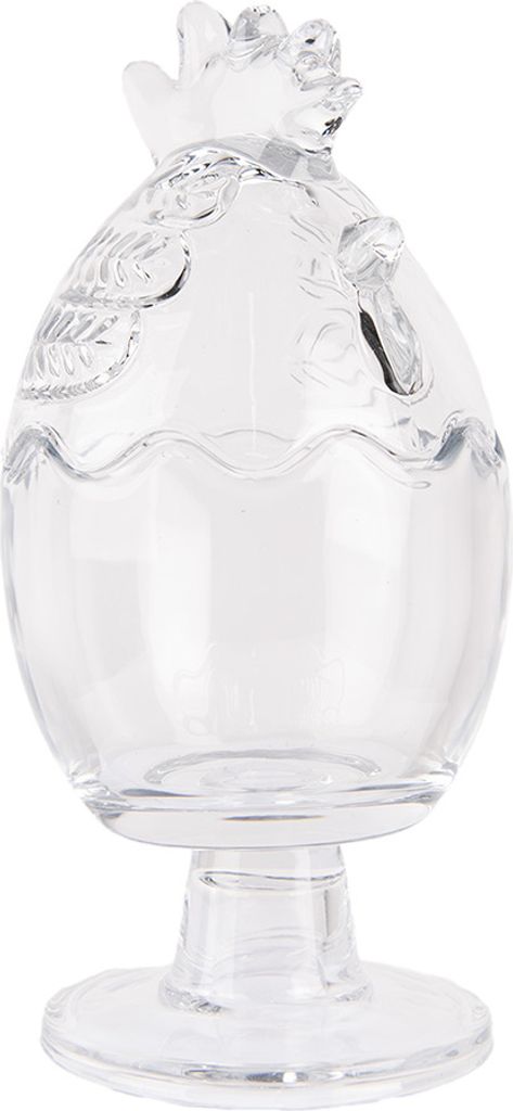 Clayre & Eef Glastopf Huhn Ø 10x22 cm Transparant Glas