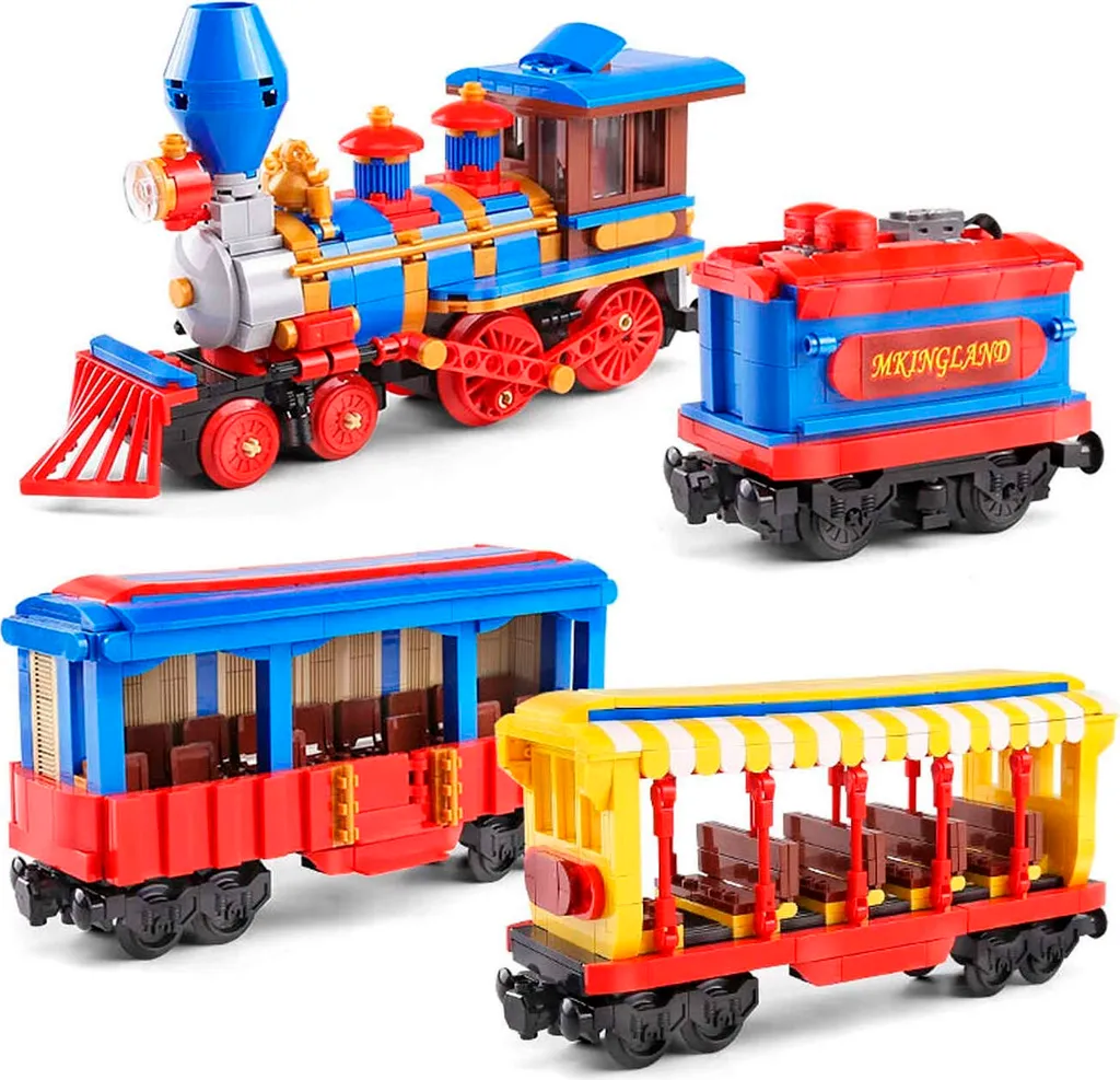 Train électrique de Noël télécommandé en briques - Modèle RC 450 pièces