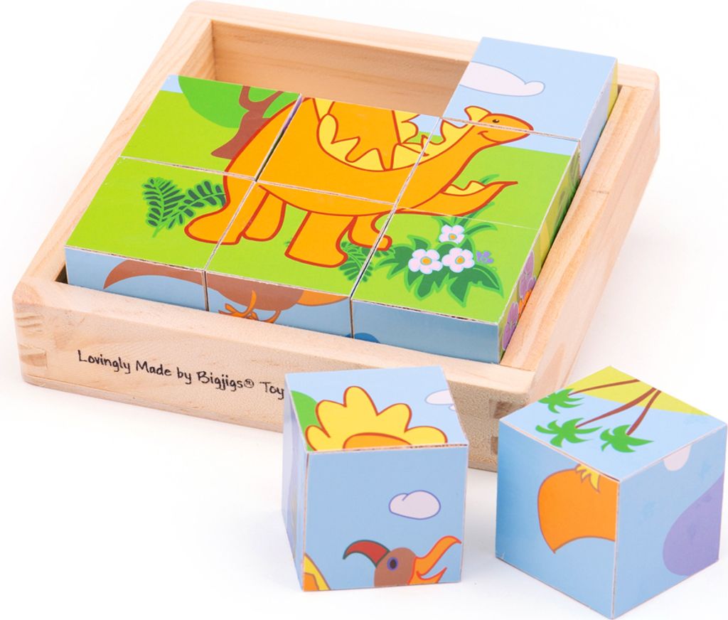 Bigjigs Toys Bilderwürfel Würfel Dinosaurier Produktbild 