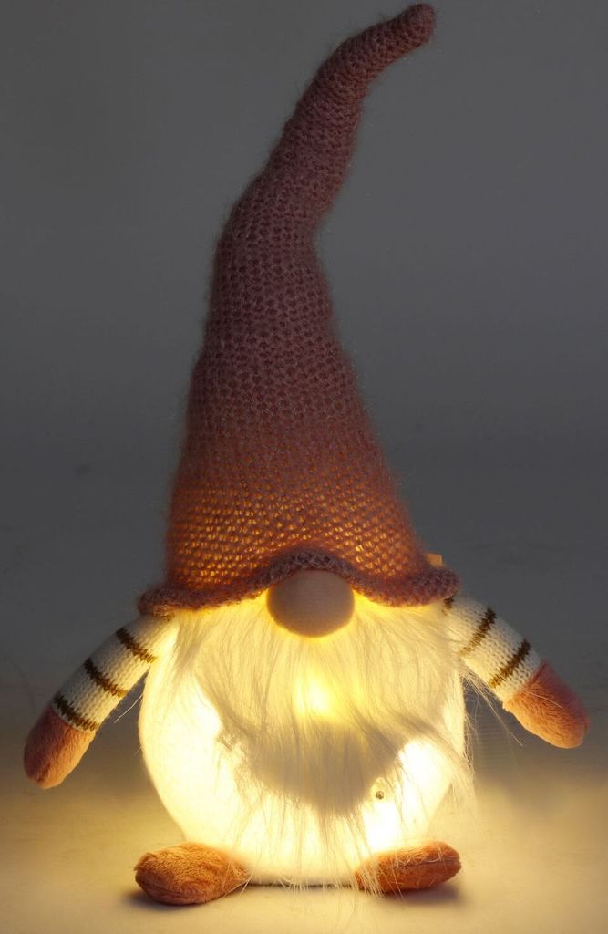 Weihnachtswichtel mit leuchtendem Bauch Zipfelmütze Türstopper Zwerg niedlich