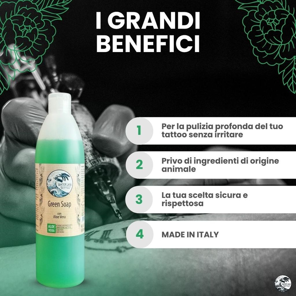 Water Law - Tattoo Green Soap 1000 ml - Flüssigseife für Produktbild 