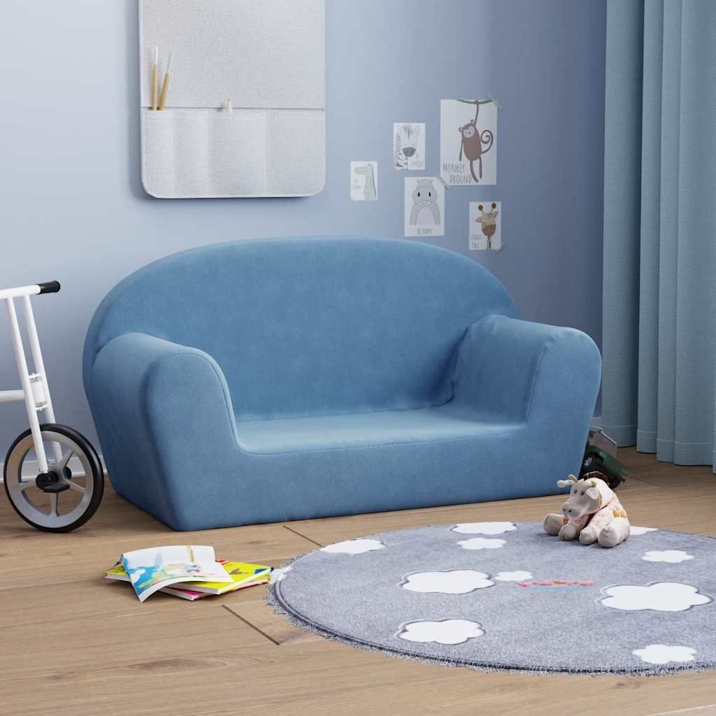 "2026 Promotion" Kindersofa 2-Sitzer Blau Weich Plüsch - Kindersofas CC21671