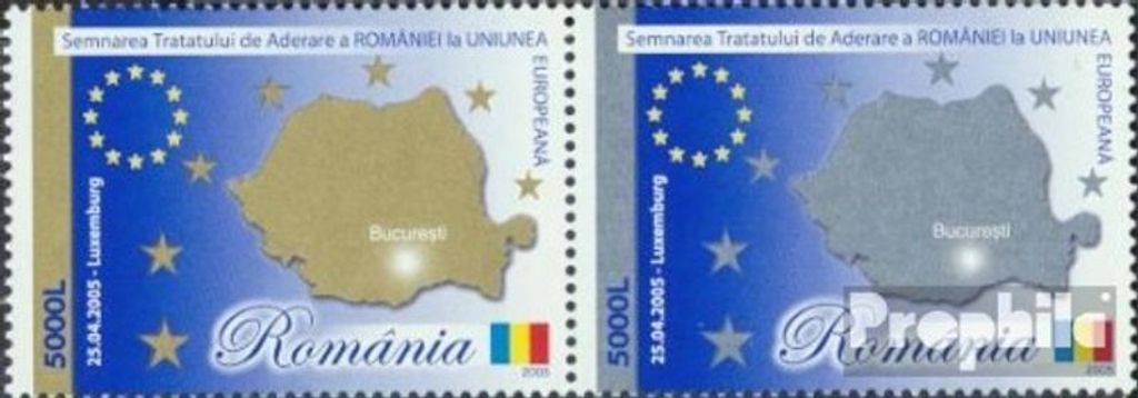 Briefmarken Rumänien 2005 Mi 5933-5934 Paar (kompl.Ausg.) postfrisch EU Beitritt
