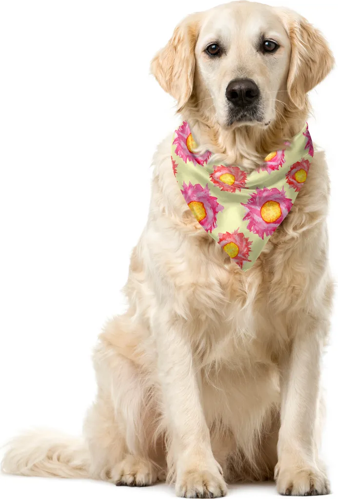 Bandana per Cani Luxury Print ABAKUHAUS 55x55 - Fiori Acquerello