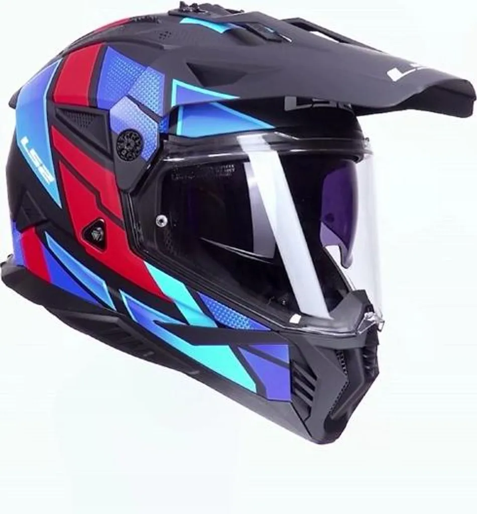 Casque LS2 MX702 Pioneer II Block avec Visière Solaire Noir et Bleu