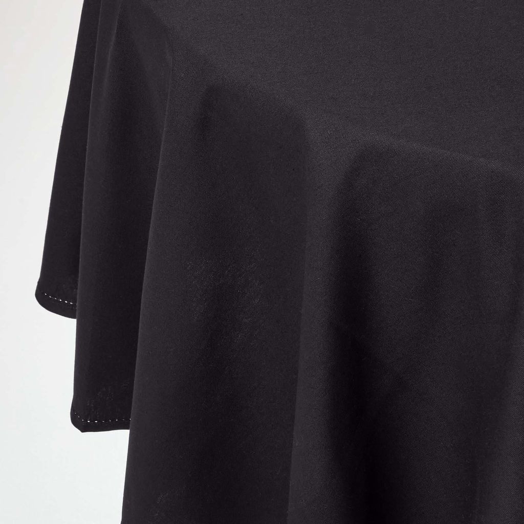Tovaglia HOMESCAPES nera rotonda 178 cm, 100% cotone Immagine del prodotto 