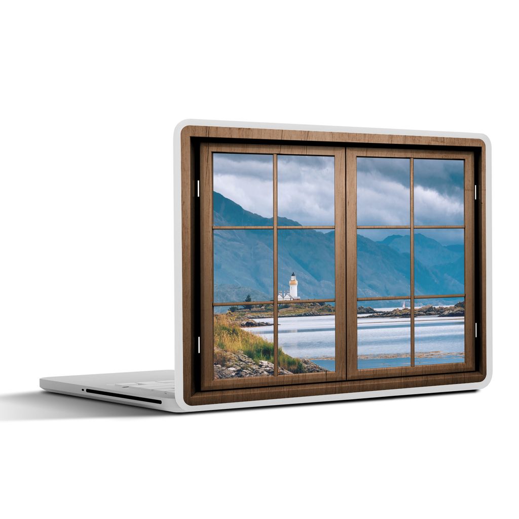 MuchoWow Laptop Aufkleber Sticker Cover Aussicht - Wasser - Leuchtturm 30x21 cm - Sticker für Laptop - Selbstklebend