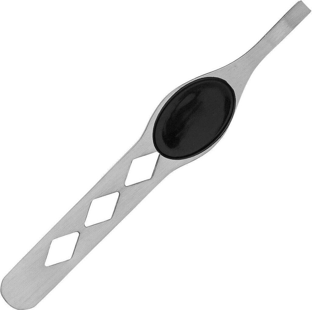 Haarzupfpinzette Optigriff Schwarz - Spitze gerade - Produktbild 