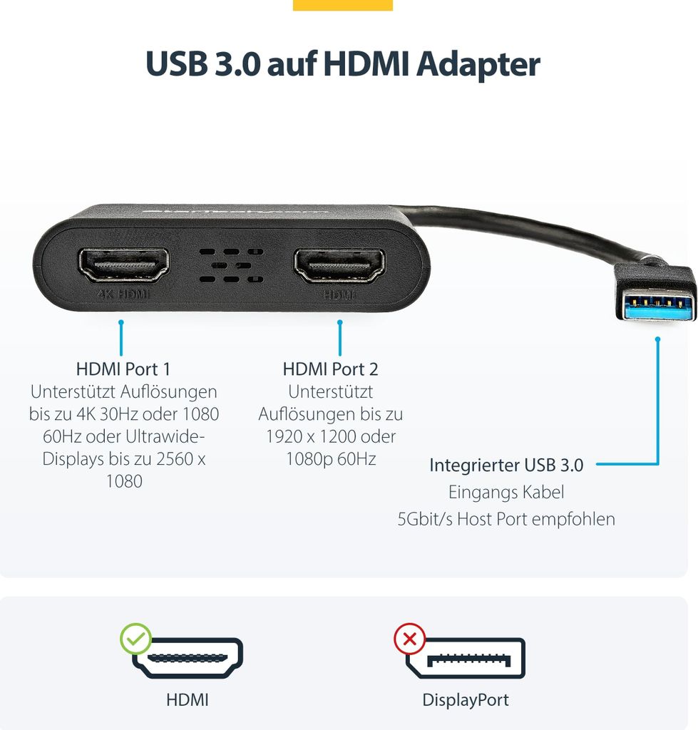 Adattatore USB A DisplayPort StarTech.com - 4K 30Hz Per Windows - Foto 4