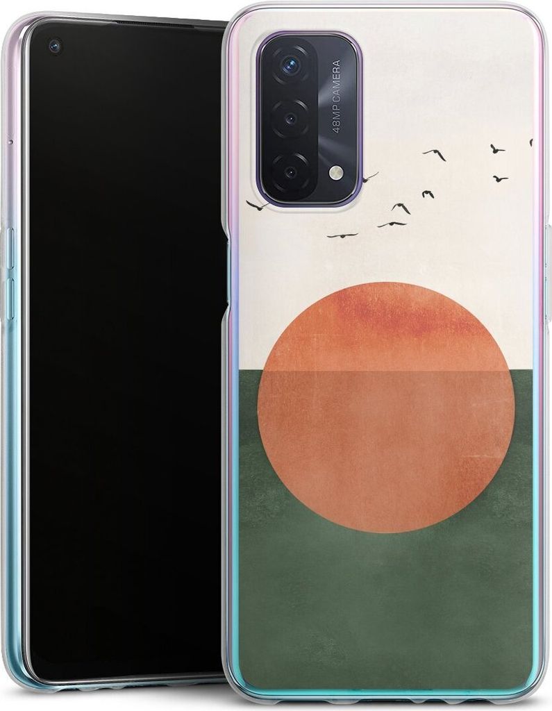 DeinDesign Handyhülle für Oppo A54 5G Silikon Hülle Case Smartphone Schutzhülle Sonnenschein Sonnenuntergang Vogel