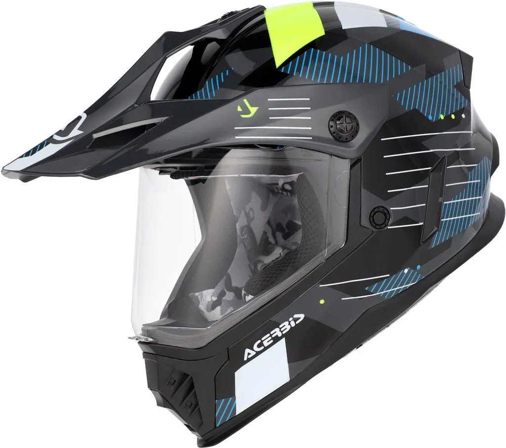 Casque Tout-Terrain Acerbis Rider Junior Léger et Ventilé Noir Bleu