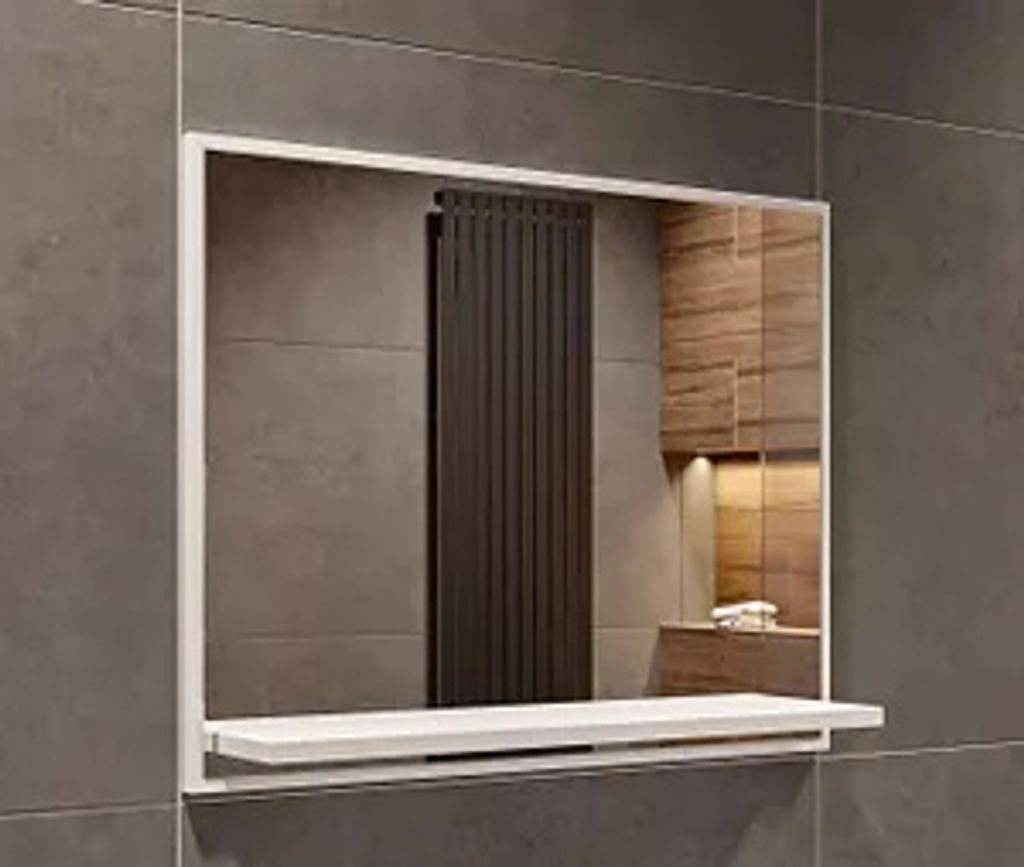 Badspiegel mit Ablage Weiß - H:50 x B: 60 cm - Bathroom Produktbild 