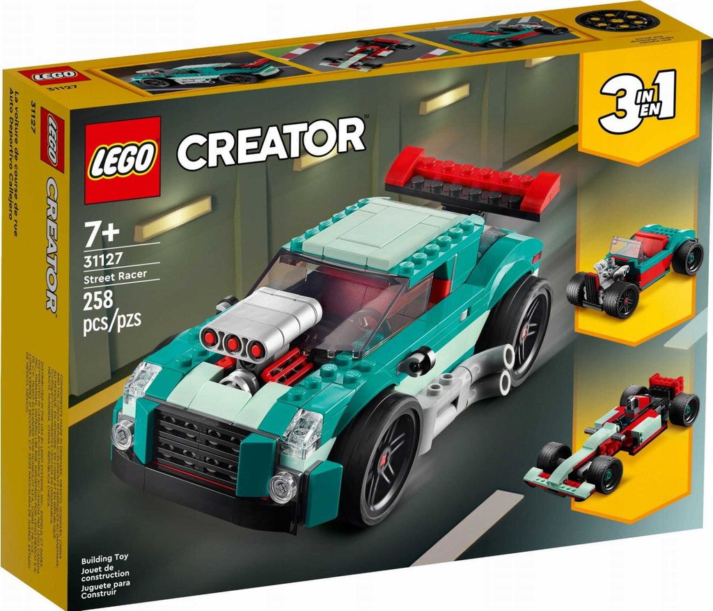 LEGO 31127 Creator Cestný pretekár 3 v 1: pretekárske auto, Obrázok produktu 