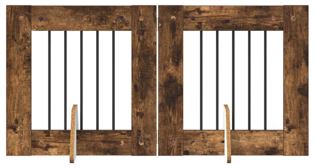 vidaXL Hundetor mit Ständern 2 pcs Geräucherte Eiche 60 x 60 cm