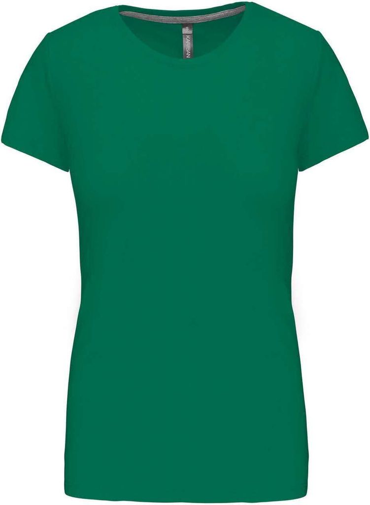 Kariban Damen T-Shirt Crew Neck Kurzarm Rundhals Kurzarmshirt Sommer, Größe:XL, Farbe:Kelly Green