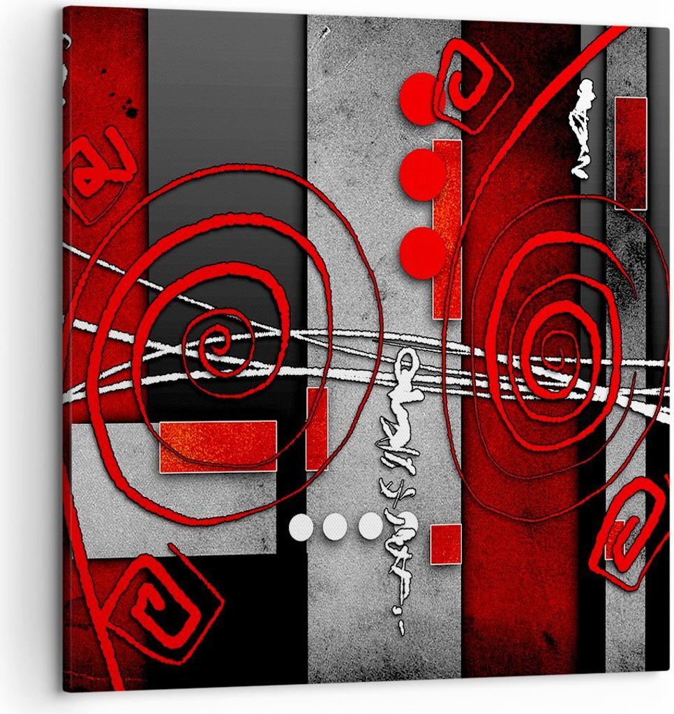 Bild auf Leinwand - Leinwandbild - Grafik geometrische figuren kreis - 50x50cm - Wand Bild - Wanddeko - Leinwanddruck - Bilder - Kunstdruck - Leinw...