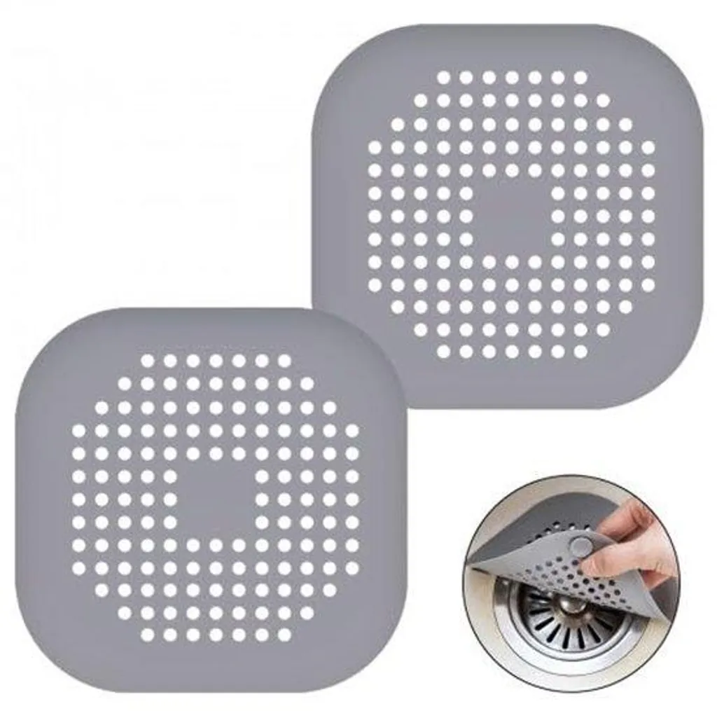 Porte-savon en silicone gris pour douche et baignoire - Lot de 2 unités