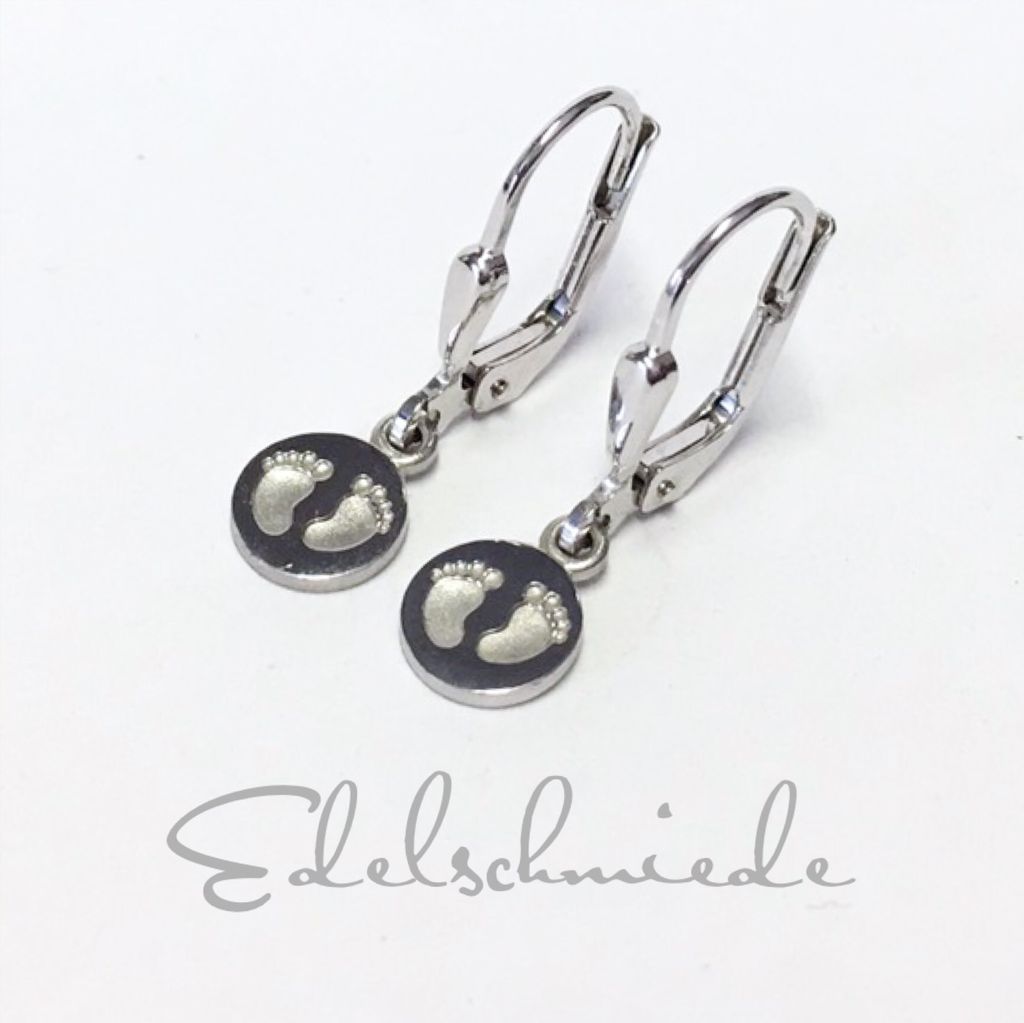 Edelschmiede925 Ohrhänger mit Babyfüßchen 925/- Sterling Produktbild 