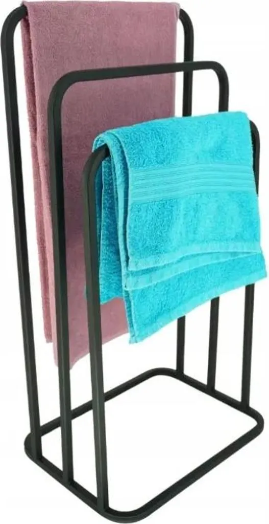 Porte-serviettes Loft 017/W-16-3W-88C en métal noir à 3 bras pivotants