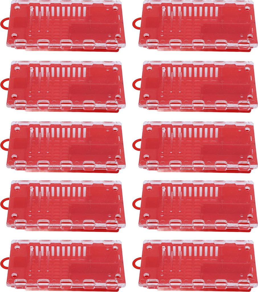 10 Stück Bienenkönigin Käfig Kunststoff Transport Catcher Imkereibedarf Imkerausrüstung Rot