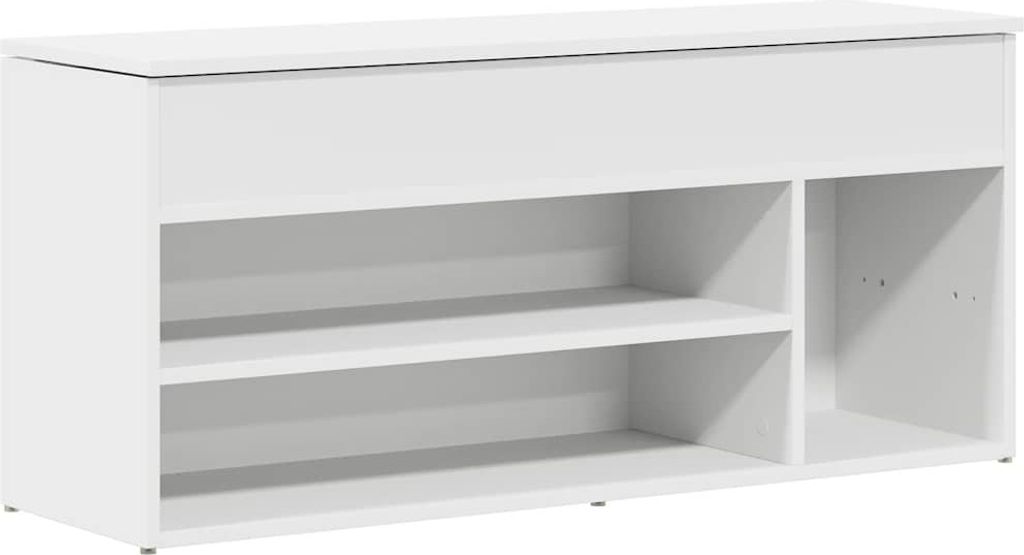 Schuhbank Weiß 102x30,5x45 cm Holzwerkstoff